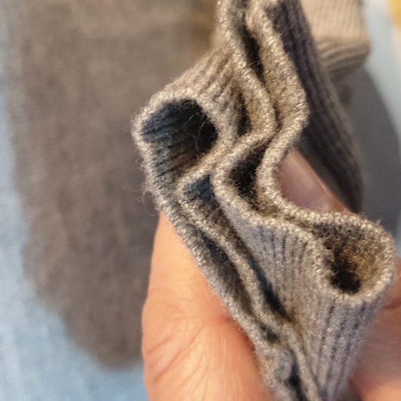 Fitted puff arm knit jumper with embellished mesh sleeves, UK size 10 12, AS NEW - Picture 7 of 12